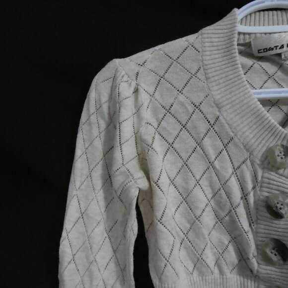COSTA BLANCA | large | Beige Diamond Pattern Cardigan With Buttons - Picture 3 of 15